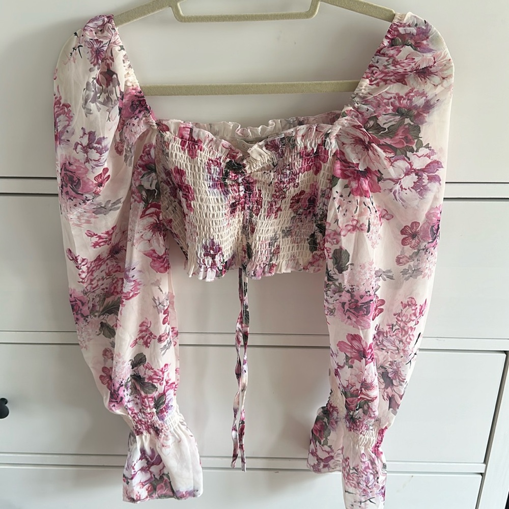 O.VIANCA Floral Crop Top